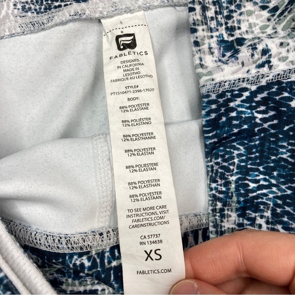 3/$30 Fabletics | Powerhold Fossil Snakeskin Print Leggings XS - Picture 3 of 5